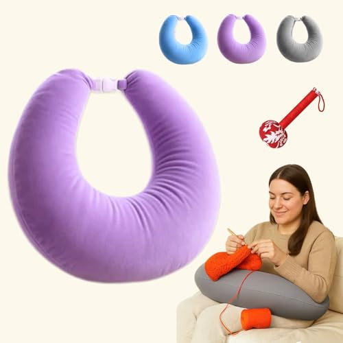 Snrtevu Ergonomisches Kissen Ihr Komfort VerbüNdeter FüR Kreative Momente, Lesekissen FüR Bett Und Sofa, Gaming Kissen, Zum Lesen, Spielen, Arbeiten, HäKeln, Reduziert Arm MüDigkeit (Lila)
