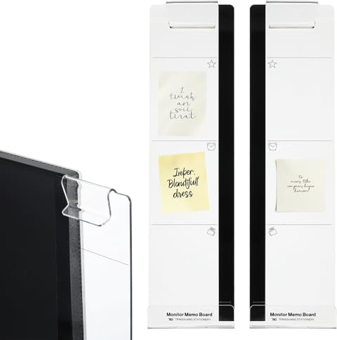 PATIKIL 2 Stück Monitor-Seitenleiste mit Ablage – Selbstklebend, Rückstandslos Entfernbar & Wiederverwendbar – Notizboard-Zubehör für Büro- und Heim-PC, Rechte und linke Seite（30x8cm）