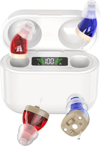 Rechargeable pour personnes âgées - Couple personnel numérique (CIC) PSAP Intra-auriculaire avec qualité sonore supérieure, réduction intelligente du son, affichage de la puissance
