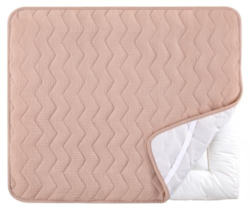 lulumoon wickelauflage bezug 75x85 Musselin: 100% Baumwolle und Waschbar | weicher Oberfläche zur Nimmt Urin schnell auf - Abnehmbarer bezug für Wickelauflage – weniger Reinigungsaufwand