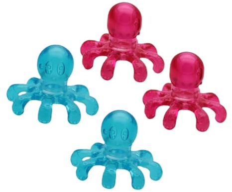 MOTHNUR 4 pièces Masseur de Tête Professionnel Forme de Pieuvre Appareil de Massage Du Chevelu Portable Soulagement des Démangeaisons Stimulation des Points Acupuncture Cadeau Détente
