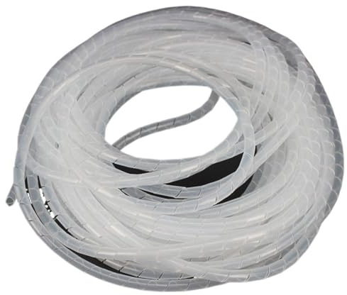 SDGBCXD Tubo avvolgicavo, Guaina Flessibile for la Gestione dei Cavi a Spirale, Guaina for avvolgicavo a, Tubo for l'organizzazione, 1 Metro, Bianco, da 4 mm a 30(30mm Inside Diameter)