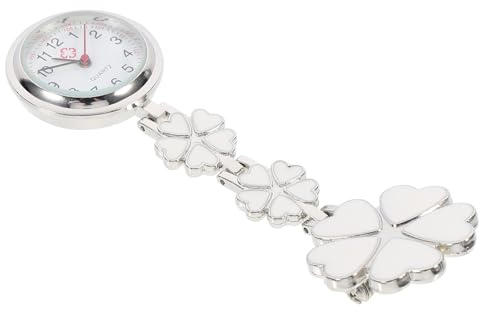 Yardwe Kreative Krankenschwesternuhr Hängeuhr aus Zinklegierung Weiß | Herzform, Rundes Zifferblatt, Dekorativ und Elegant, 1 Stück für Pflegekräfte