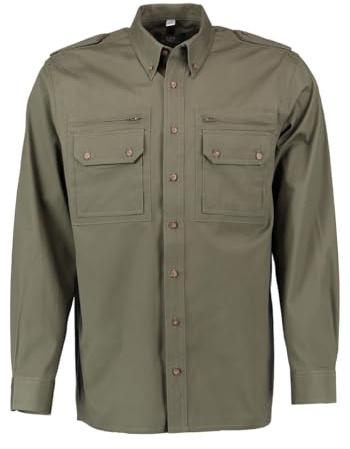 OS Trachten Camisa de caza para hombre, color verde oscuro verde XXXL