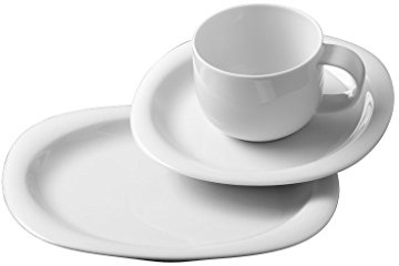 Rosenthal Suomi Weiss – 18 teilig für 6 Personen, Tafelset aus Porzellan, Modernes Kaffeegeschirr Weiß