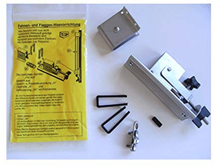 BG Fahnen- u. Flaggen Hissvorrichtung kpl. mit Fahnenseil 6 mm und 5 Stück famatex-Depot-Kunststoffhaken