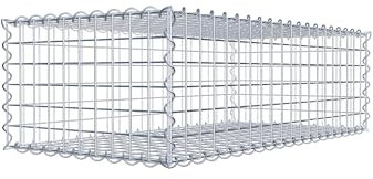 GABIONA Panier de Pierre Gabion carré, Largeur de Maille 5 x 5 cm, Profondeur 50 cm, Spirale Fermeture, galvanisé 100 x 30 x 50 cm