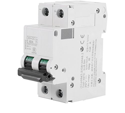 2P Miniatur Leitungsschutz Schalter 250V Niederspannungs DC für Sonnenkollektor Gitter System DIN Schienenberg (63A)