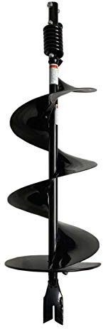 GardenTrax Earth Auger Spiral Drill Bit 10” x 36”, Post Hole Digger with 7/8 Drive Drill