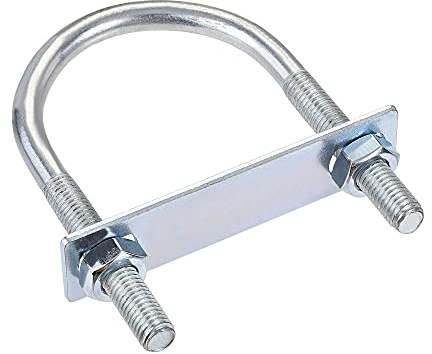 sourcing map 1 Satz M10 Runde U-Bolzen Bügelbolzen Stahl 65mm Innenbreite 110mm Länge mit Mutternrahmen und Befestigungselementen