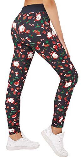 Rave on Friday Leggings med julmönster och hög midja för kvinnor, sportiga yogabyxor för gym, stretchiga, eleganta, smal passform, atletiska, för träning, löpning, byxor, tights, S–XL