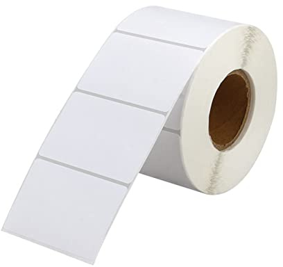 NefLaca 1 000 självhäftande etikettklistermärke 50 mm x 30 mm adressetiketter tom rulle rektangulär etikett skriva på anteckningsmärke catering matburkar klibbiga klistermärken för kontor köksskrivare
