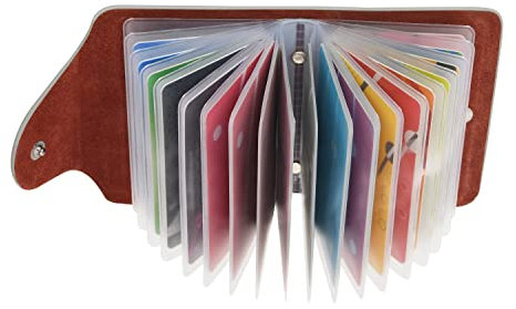 GERIINEER Mode glänzend kreditkartenetui Damen Kartenetui - 20 Kartenfächer (Silber)