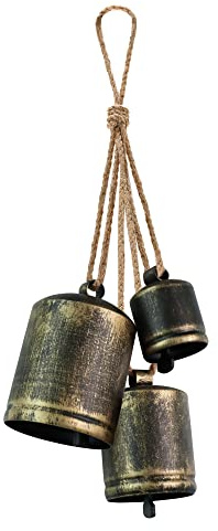 KPCB - Campane di Natale rustiche in stile vintage, in ottone, shabby chic (bronzo vintage)