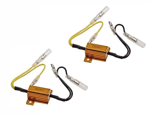Streetparts24 2x Motorrad Lastwiderstand 12V 25W passend für LED Mini Blinker – Blinker Adapter Kabel Set passend für Roller, Moped, Quad, ATV
