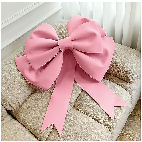 Egurs Fiocco Grandi Fiocchi Rossi Fatti a Mano DIY Fiocco Gigante per Auto San Valentino Natale Regalo Matrimonio Decorazione e Festa di Compleanno Decorazione Rosa 30cm