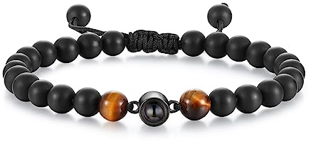 Lam Hub Fong Personalisiertes Foto Projektions Armband mit perlen Benutzerdefinierte Armband mit Bild Geschenk für Männer Familie