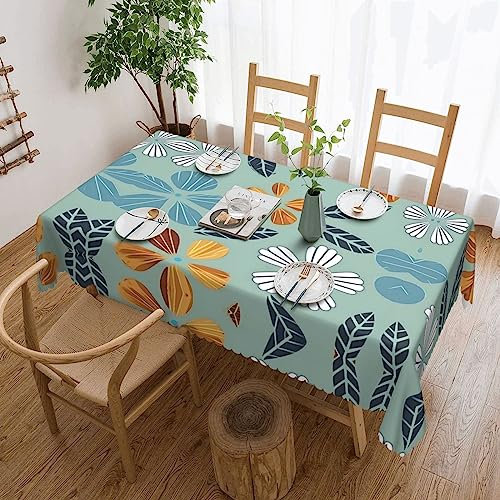 Helle rechteckige Tischdecke mit Blumenmuster, waschbar, bedruckt, Dekostoff, Tischdecke für Esstisch, Buffet, Partys, Bauernhaus, Küche, 137 x 183 cm