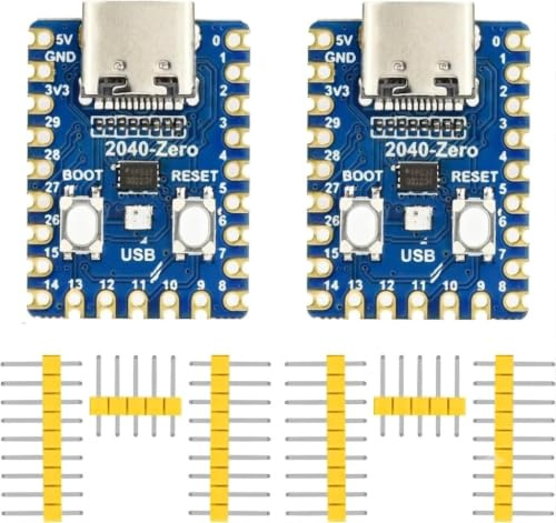 DUBEUYEW 2 Unidades Placa RP2040-Zero, Placa de Desarrollo MCU Doble Núcleo
