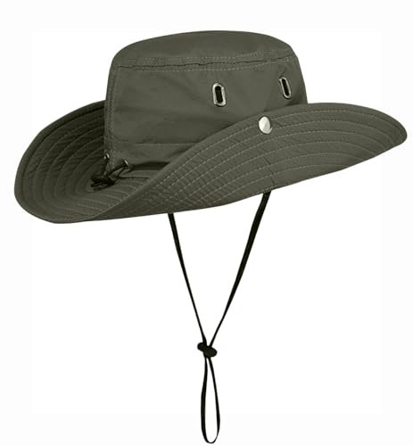 Rayson Sonnenhut Herren Damen Boonie Hut mit Breiter Krempe UV Schutz Fischerhut Faltbar Bucket Hut Sommer Safari Hut für Anglerhut Gartenhut(Grün)