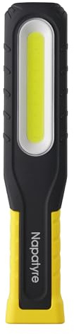 Napatyre Lampe de Travail LED Rechargeable 1000 Lumens Lampe Mecanicien avec Base Magnétique 5 Modes Lampe de Poche Puissante, Lampe Inspection pour Garage, Camping, d'urgence