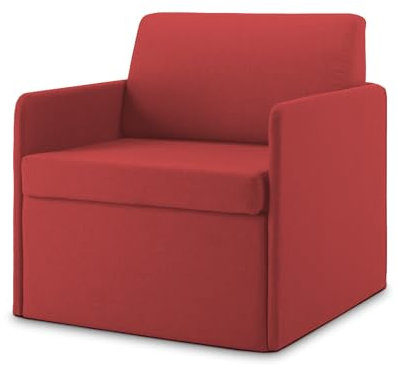 Divani Store Sessel, Einzelbett, 78 cm, rot, Einzelsessel mit Matratze 195 cm, platzsparend, für moderne Einrichtungen