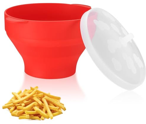 Machine à Popcorn pour Micro-ondes, Pliable Popcorn Maker, Bol en Silicone avec Couvercle, Popcorn Popper Sans BPA, Préparateur de Popcorn Sans Huile pour Maison, Cuisine, Fête