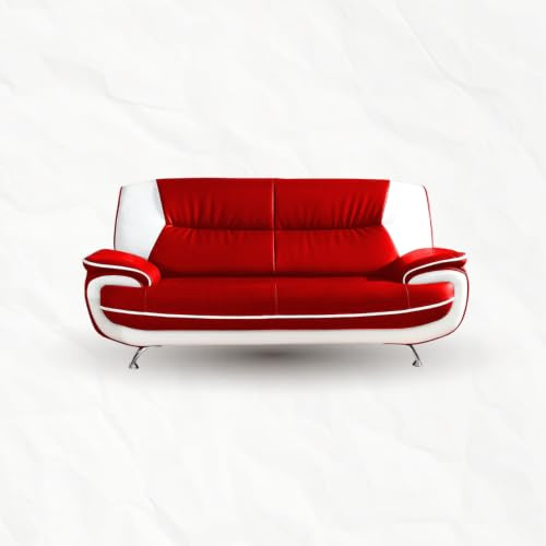 Imebel 3-Sitzer Couch Onyx – Kunstleder Sofa für 3 Personen – 198 x 89 cm
