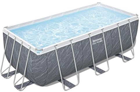 Bestway 56722-7 Set piscina fuori terra Steel Pro MAX da 4,12 m x 2,01 m x 1,22 m, grigio
