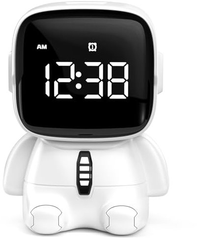 YISSVIC Sveglia per bambini sveglia mattina digitale 2 sveglia/12/24 ora/Snooze/timer 5 musica di allarme suono regolabile porta USB ricaricabile per bambini adulti