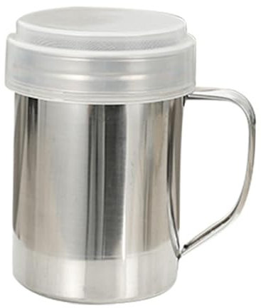 KESOTO Espolvoreador de con Tapa y Mango de Acero Inoxidable para azucarero, condimentos y Especias para Hornear, 8.4 Cm X 12 Cm