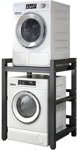 JGJSQYY Drum Washing Machine Storage Rack, Over Washer Machine Storage Unit, Height Adjustable Dryer Stand, Washer Dryer Stand Stacking Kit with Shelf for Front Loader Washing Machines