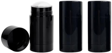VASANA 3 contenitori rotondi vuoti in plastica nera da 30 g, per deodoranti, ricaricabili, balsamo labbra da viaggio, cosmetici, rossetti, creme solari fai da te