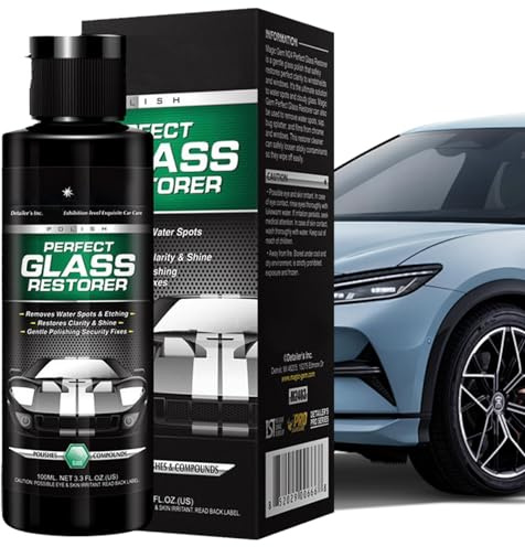 Dissolvant d'huile de verre pour voiture | 100 ml – Nettoyant puissant pour vitres de voiture – Nettoyant puissant pour vitres et vitres – Nettoyage en profondeur anti-pluie et brouillard