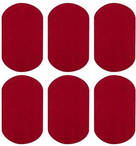 QUARKZMAN 6 stycken lappar för strykning, 180 x 110 mm armbågar knän mockatyg lappar, kvadratiska stryklappar lappar lappar för reparation lappar, kläder, hantverk, byxor, skjortor, röd