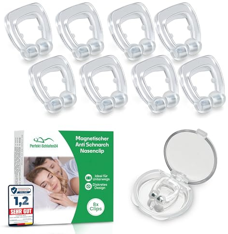 Perfekt-Schlafen24® 8x Nasenspreizer Gegen Schnarchen -BPA Free Nasenklammer Schnarchen Nasendilatator| Schnarchstopper Nasenspreizer Besser Atmen|Anti Schnarch Nasenclip |Schnarchen Stopper Dilatator