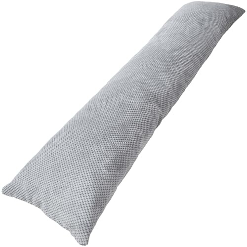 Traumreiter Seitenschläferkissen mit Bezug Silber Deluxe, orthopädisches Memory Foam Kissen Visco für Seitenschläfer, ca. 140x40 langes Lagerungskissen Erwachsene Body Pillow