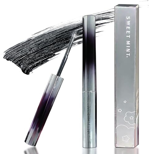 UZYXC Mascara Wasserfest Schwarz mit Iron Eye Applikator - Telescopic Bürste für Klumpenfreie Natürliche Wimpern, Extra Volumen und Länge für Ober Unterwimpern, Sanfte Formel, Schimmerndes Tiefschwarz