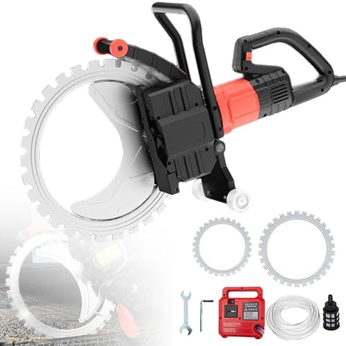 SHENGSHIYU Rozadora Sierra para Hormigón,Motor sin Escobillas de Cobre,8900W Alta Potencia,Corte sin Polvo para Piedra y Ladrillo y Pared,Diámetro del Disco de Diamante,410+520mm