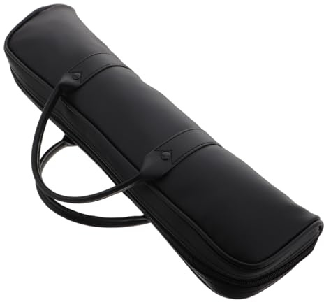 GALPADA Borsa per Flauto in Pelle Sintetica Nera Leggera Grande Capacità per Flauto a 16 Fori, Custodia Elegante e Portatile per Musicisti e Performance