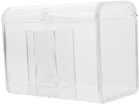 WEKADRIN Contenitore Porta Cotton Fioc in Acrilico Trasparente con Doppio Scomparto Organizer Compatto per Dischetti Struccanti e Bastoncini di Cotone Resistente e Portatile per Bagno e