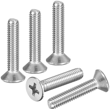 DTGN M4-0.7x22 Phillips Countersunk Head Bolt - 50pcs - Good for Outdoor Machinery Fastening Maintenance - 304 Stainless Steel Flat Head Machine Screw Bolt - Silver Color | Phillips Flat Head Machine Screws Metric Bolts,304 Stainless Steel,Good For Furniture & Machinery