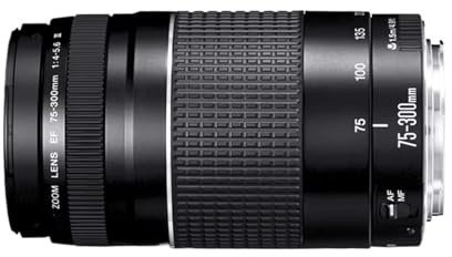 Objectif téléobjectif Zoom EF 75-300 mm F4-5.6 III Compatible avec Les appareils Photo Reflex numériques Canon 100D, 200D, 750D, 760D, 77D, 1200D, 1300D et 1500D.(Yes Packaging New)