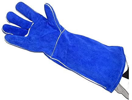 Schweißerschürze, Professionell 45 cm langes Schweißhandschuhe Wärme Flammeshemmendes Lederplasma Schneidhandschuh