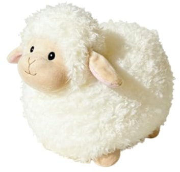 AMOSIJOY Schaf-Plüschtier,niedliches rundes Schaf Kuscheltier-Kissen für Kinder und Erwachsene,Ideal für for Umarmen Schlafzimmerdekoration Geschenke (20cm,Lämmchen)