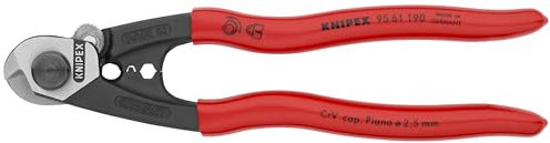 Knipex Cesoia per Funi in Acciaio Forgiata Rivestiti in Resina Sintetica 190 Mm 95 61 190