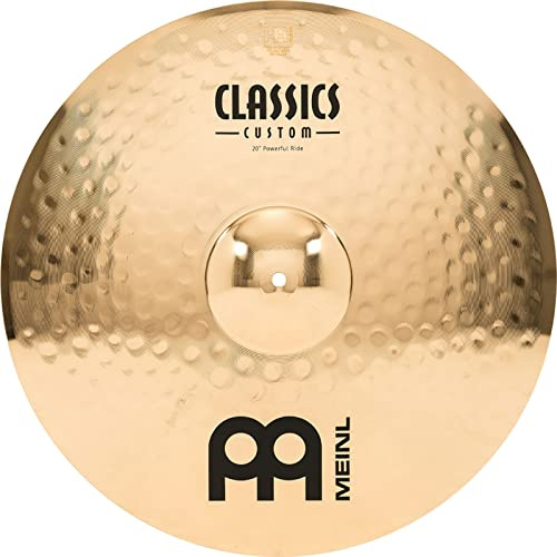 Meinl Cymbals Classics Custom Brilliant Plato Powerful Ride de 20 pulgadas (50,80cm) Platillos de Batería - Bronce B12, Acabado Brillante (CC20PR-B)