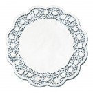 Tortenspitzen rund 26cm weiß, Rand gestanzt (8x250 Stück) Dekor: Rose