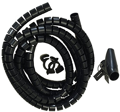 Flexible-Kabelspirale Spiralschlauch Kabeldurchführung mit Einziehhilfe/Einfädelhilfe Bündelbereich Ø 20 mm (2,0 cm) Länge 2.5m SCHWARZ