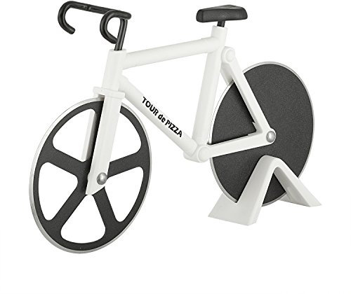 Bicycle Pizza Cutter - TOUR de PIZZA Cutter with Display Stand - White Elephant Gifts, Kitchen Gagdets, Funny Gift Ideas